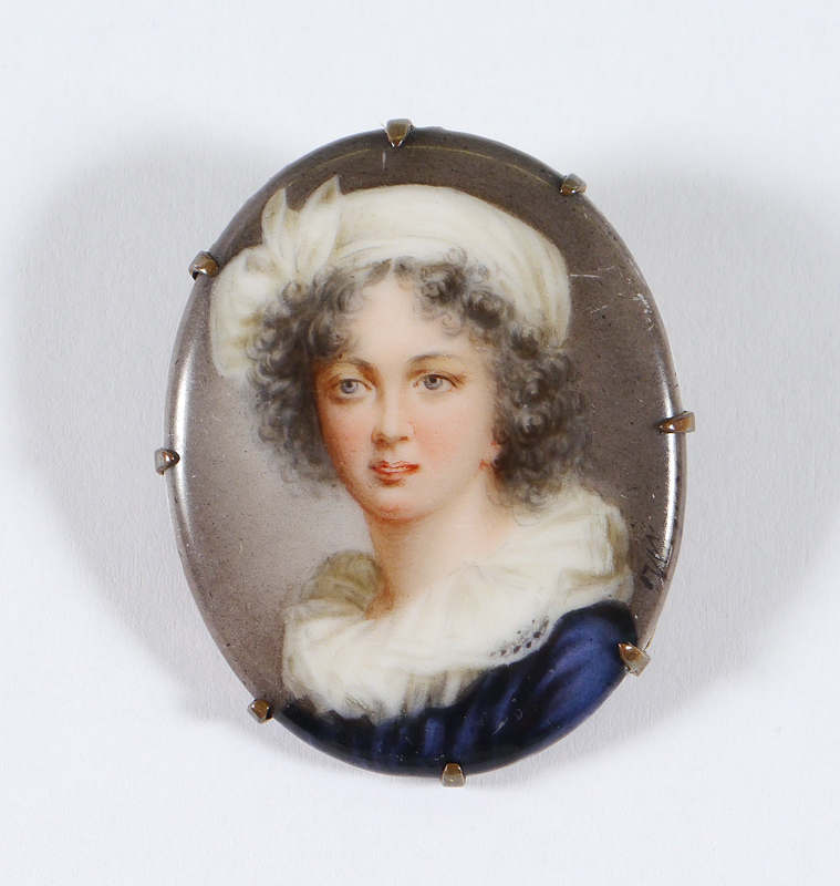 Appraisal: SIGNED WAGNER MINIATURE PAINTING ON PORCELAIN '' x '' Oval