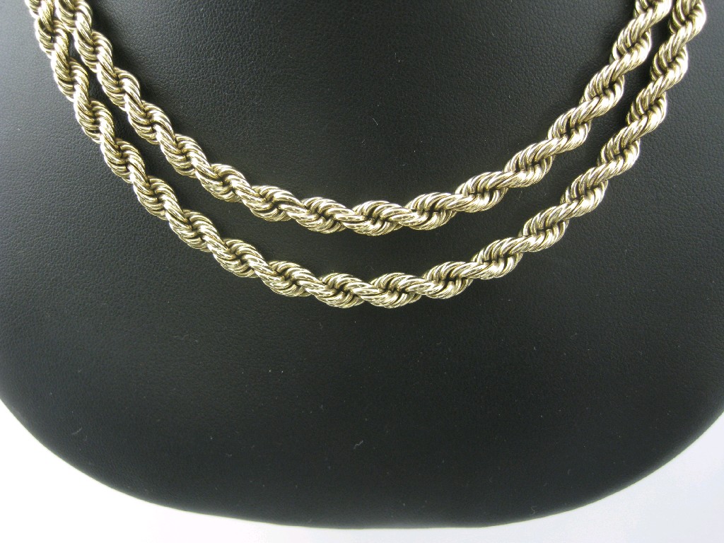 Appraisal: A ct gold rope-twist Necklace in long approx gms