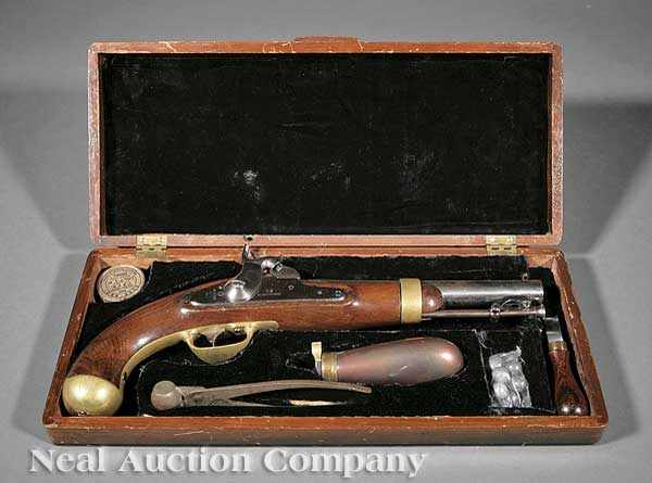 Appraisal: An American Model Percussion Pistol marked H Aston Co Middleton