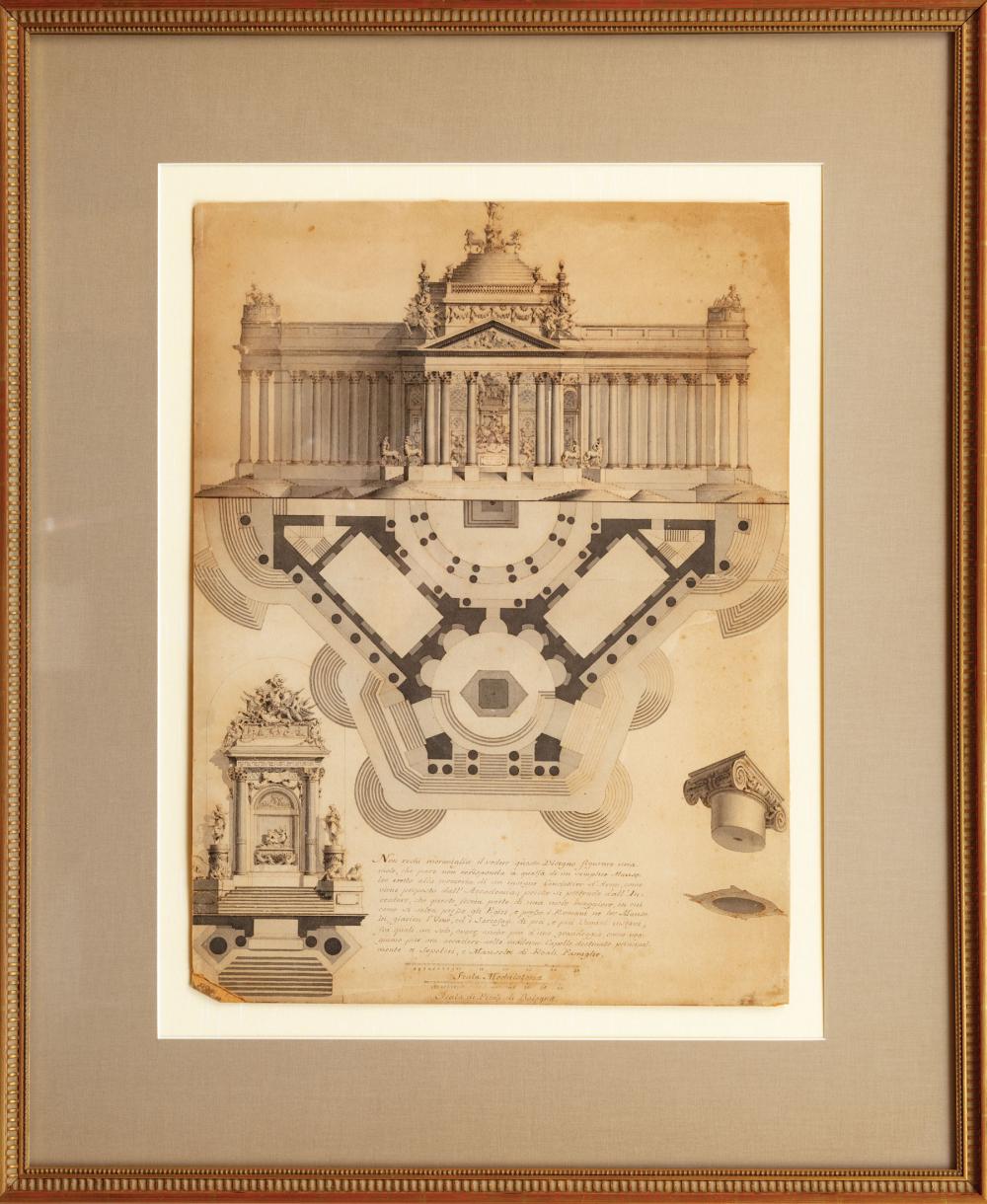 Appraisal: Domenico Pedrini Italian - A Design for a Mausoleum an