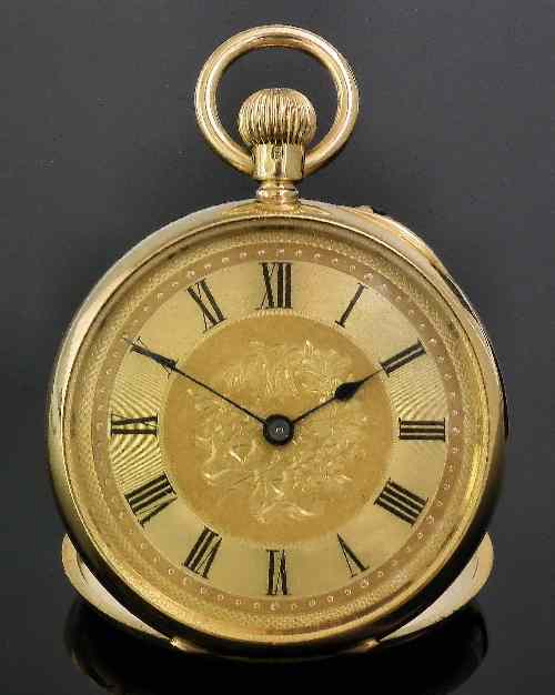 Appraisal: A lady's Swiss ct gold open faced keyless lever pocket