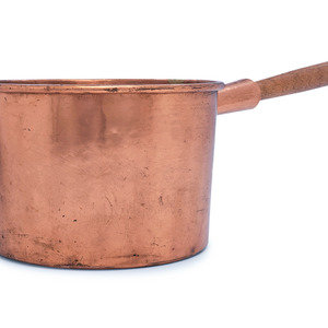 Appraisal: An American Copper Pot with Wood Handle Thomas Mills and