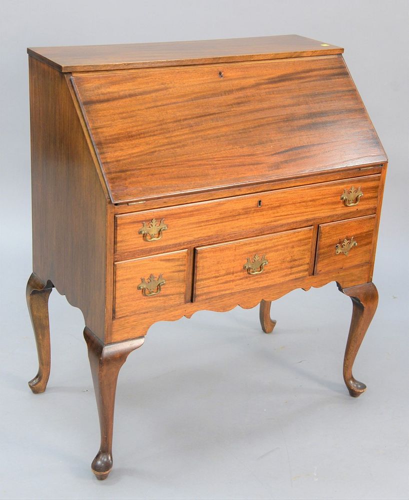 Appraisal: Mahogany slant lid desk ht wd Estate of Tom Alice