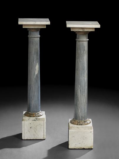 Appraisal: Pair of Neoclassical-Style Marble Pedestals early th century each with