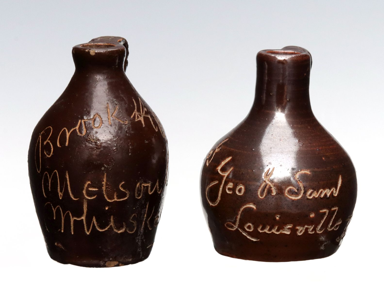 Appraisal: LOUISVILLE AND MELSORILES KENTUCKY MINI JUGS