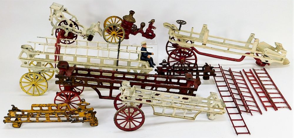 Appraisal: PC Kenton Cast Iron Fire Truck Wagons United States Early