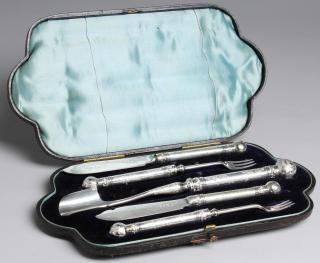 Appraisal: Edwardian Sheffield Electroplate Silver Cheese Set Circa comprising two each