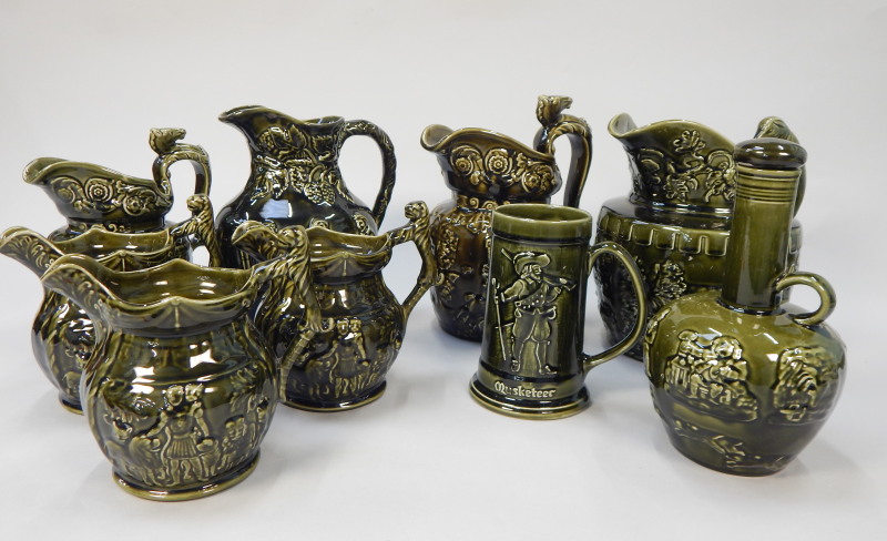 Appraisal: A collection of Woods relief moulded jugs to include one