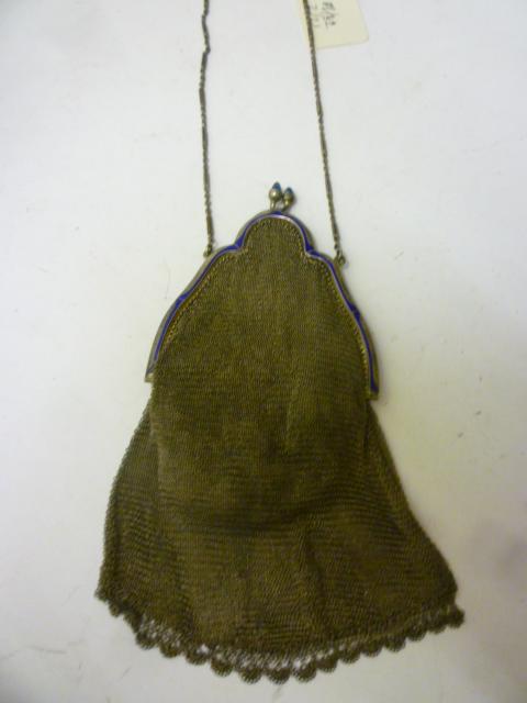 Appraisal: A LADY'S RETICULE London import marks the foliate engraved frame