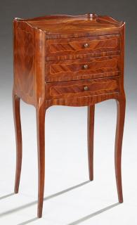 Appraisal: French Louis XV Style Inlaid Mahogany Nightstand early th c