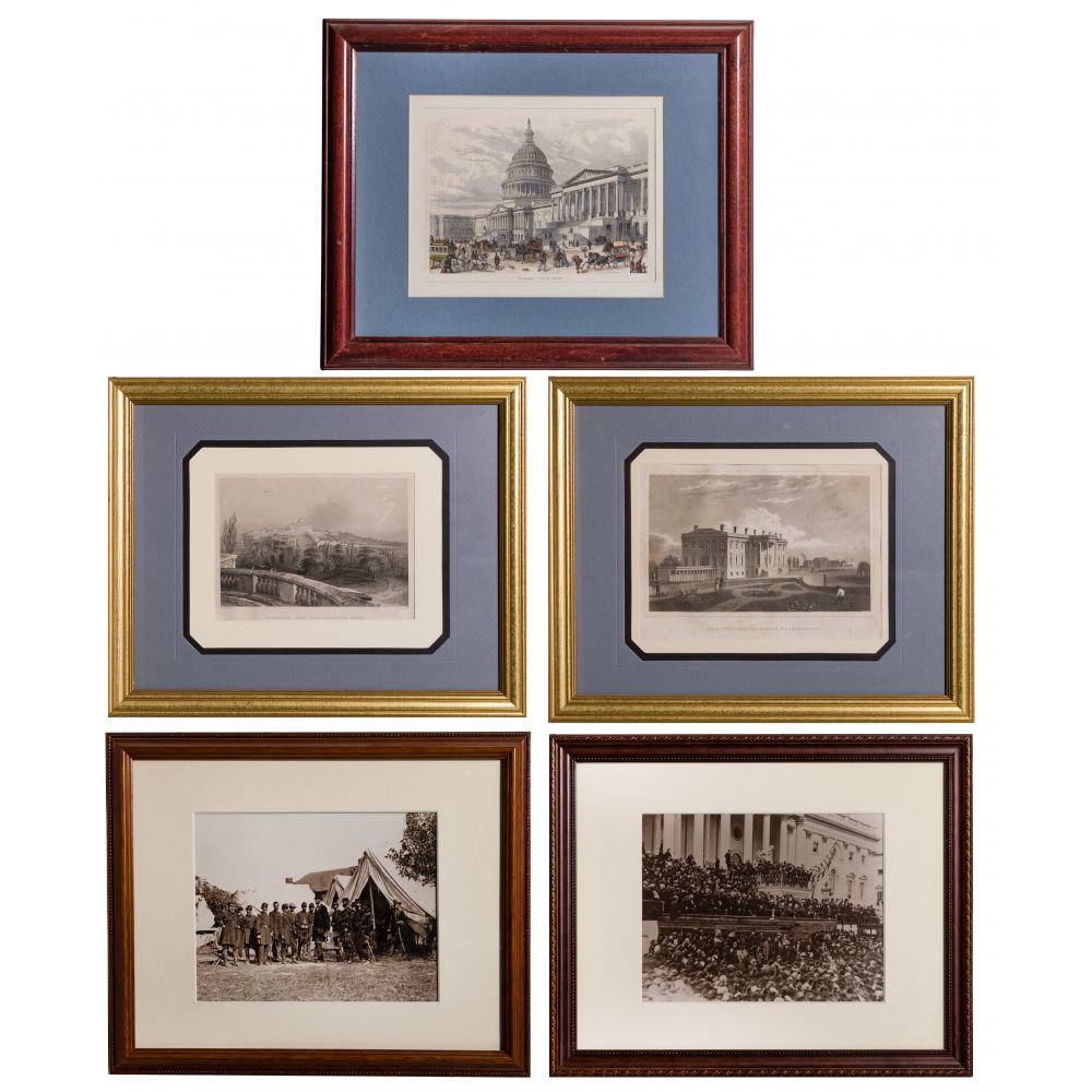 Appraisal: PHOTOGRAPH AND PRINT ASSORTMENT items including engravings of scenes in