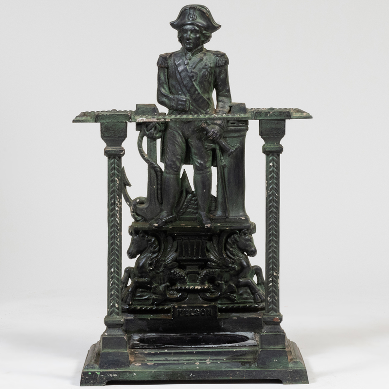 Appraisal: Painted Cast Iron Umbrella Stand of Admiral Lord Nelson x