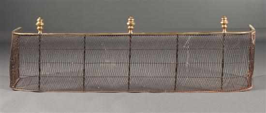 Appraisal: Late Federal brass and wirework fire fender circa in H