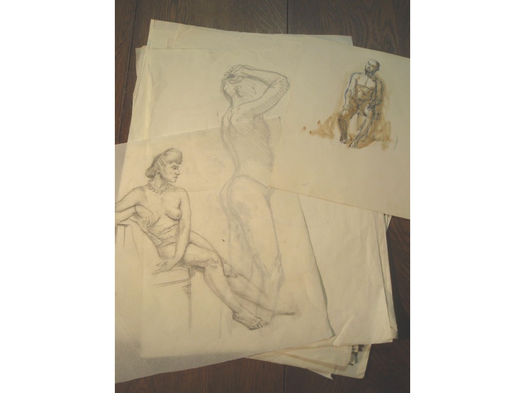 Appraisal: Lenkiewicz A folio of life drawing sketches