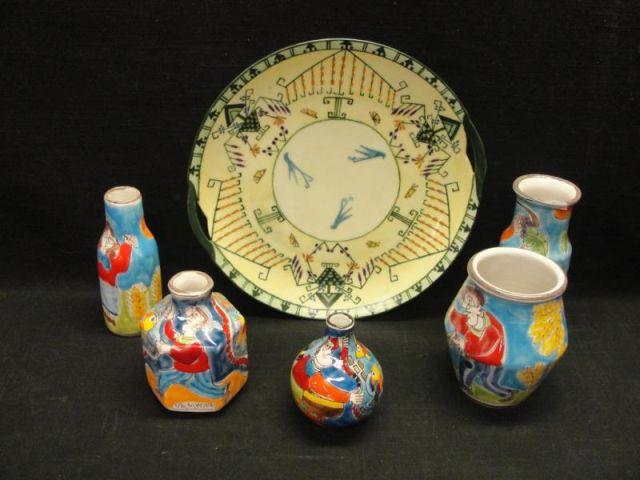 Appraisal: DeSimone Italian Modernist Pottery A K P M Deco Porcelain