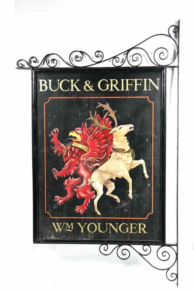 Appraisal: ENGLISH TAVERN SIGN - 'Buck Griffin Wm Younger' in double