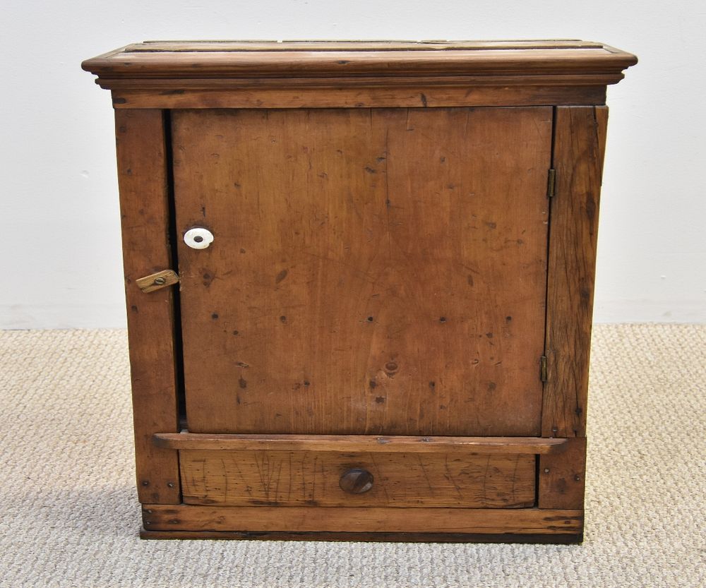 Appraisal: Pine Hanging Cupboard Pine hanging cupboard comprised of period elements