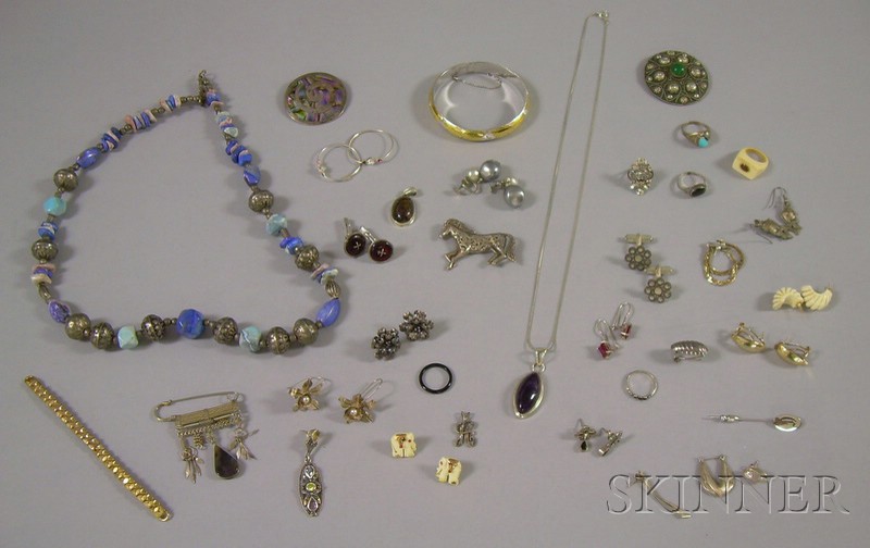 Appraisal: Group of Mostly Sterling Silver Jewelry including a vintage Mexican