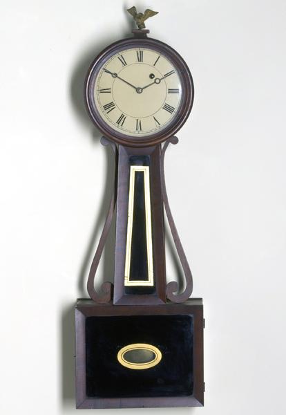 Appraisal: BANJO CLOCK Weight-driven with eagle finial in mahogany case