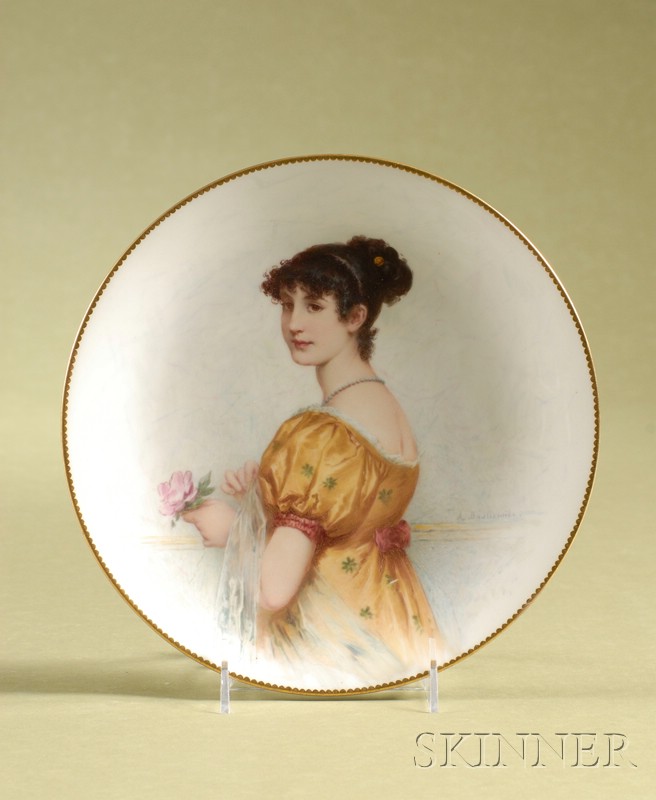 Appraisal: Mintons Hand-painted Porcelain Portrait Plate England late th century by