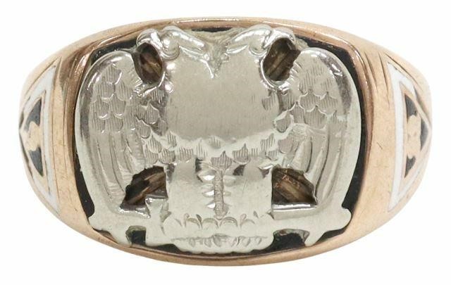 Appraisal: Gents Scottish Rite nd Degree Masonic kt gold ring with