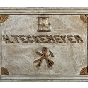 Appraisal: A Galvanized Metal H Teckemeyer Round Oak Heating Stove Advertising