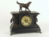 Appraisal: CLOCK - Mantel clock with dog statuette H x W