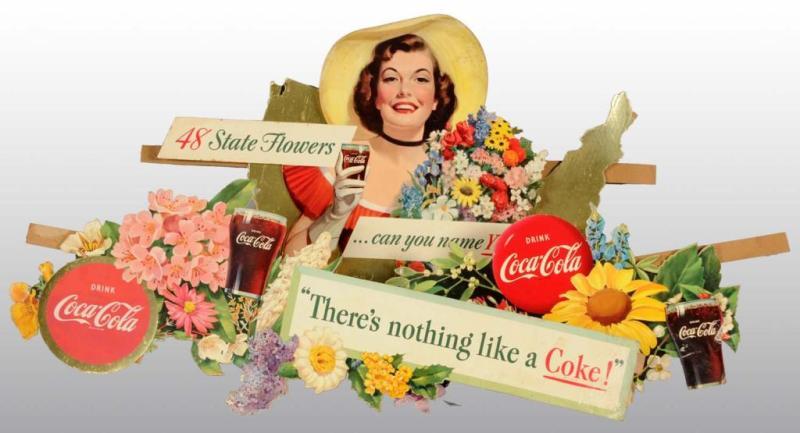 Appraisal: Cardboard Coca-Cola Die-Cut State Flowers Festoon Description s Only three