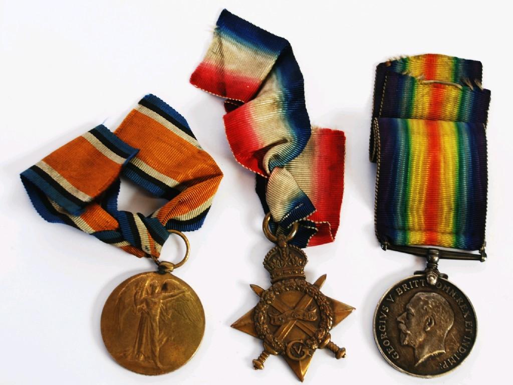 Appraisal: THREE WORLD WAR SERVICE MEDALS with ribbons EST -