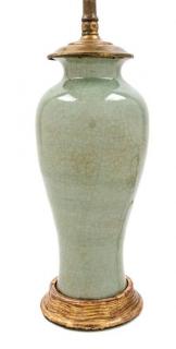 Appraisal: A Celadon Glazed Porcelain Vase Height overall inches A Celadon