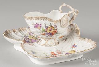 Appraisal: Dresden porcelain gravy boat and serving tray '' l ''