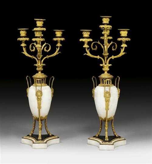 Appraisal: PAIR OF CANDELABRAS late Louis XVI Paris th century Gilt