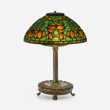 Appraisal: Tiffany Studios TULIP CLUSTER TABLE LAMP USA c leaded glass