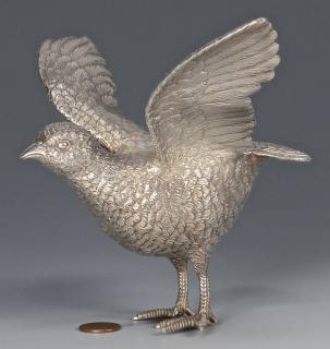 Appraisal: Sterling Silver Bird Sterling silver table ornament of a bird