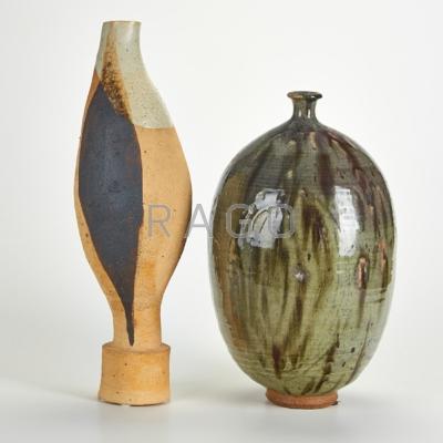 Appraisal: STYLE OF PETER VOULKOS AND ANTONIO PRIETO Two vases USA