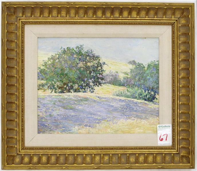 Appraisal: IMPRESSIONIST LANDSCAPE OIL ON CANVAS trees and field Image measures