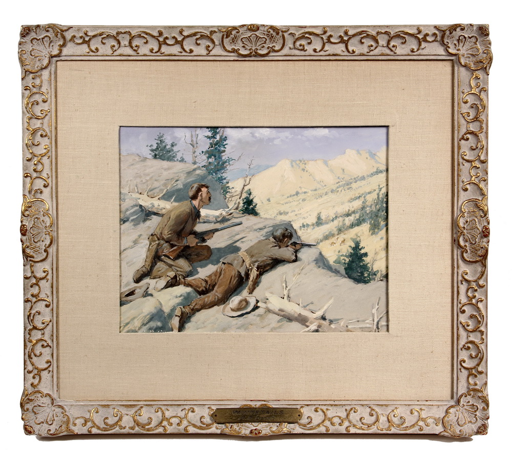 Appraisal: GOUACHE ILLUSTRATION - White Tails by Arthur Burdett Frost PA