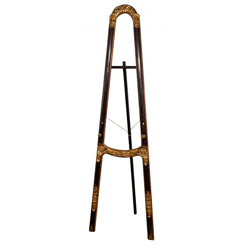 Appraisal: ART NOUVEAU GILT WOOD EASELHaving tripod form including gold tone