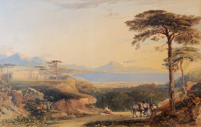 Appraisal: JOHN VARLEY - Panoramic view of the Bay of Naples