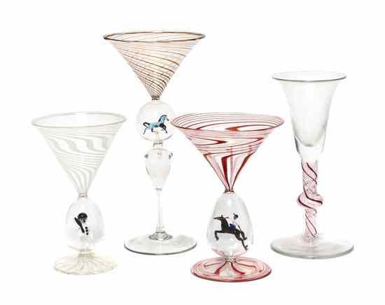 Appraisal: A Collection of Three Glass Stemware Articles each having an