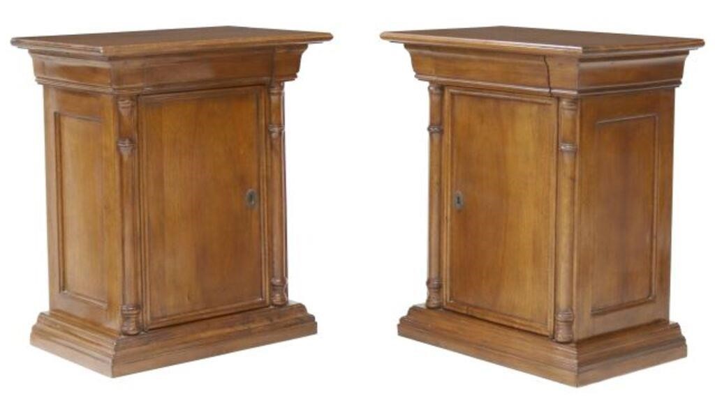 Appraisal: pair Italian Empire style mahogany nightstands th c having stepped