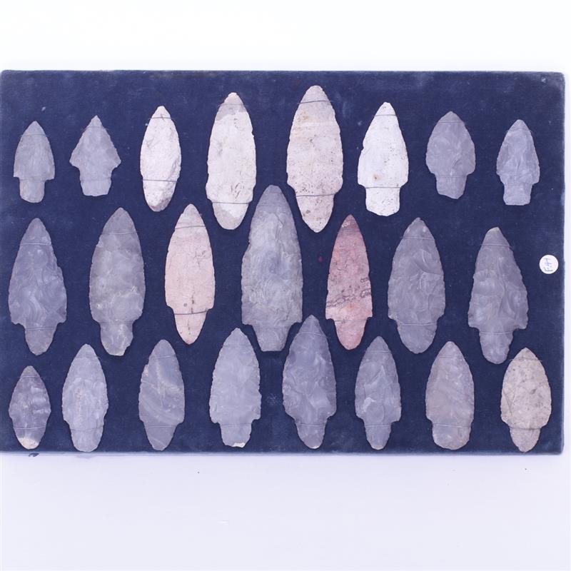 Appraisal: Twenty-Three Adena Points with Various Flint Types Longest Point