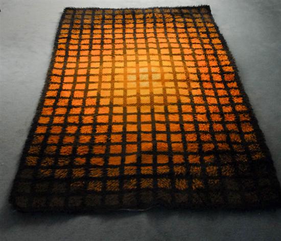 Appraisal: Orange and Brown Rya-style Rug good condition no label '