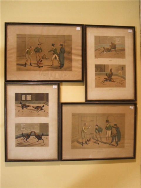 Appraisal: HENRY ALKEN BRITISH TWO PAIR OF COCK FIGHTING PRINTS Prints