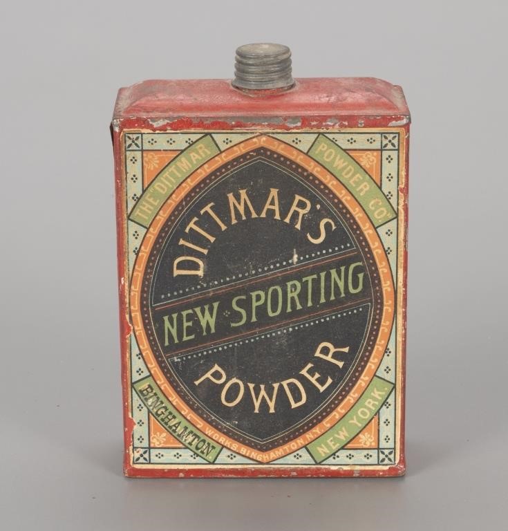 Appraisal: in tall Rectangular tin with front label The Dittmar Powder