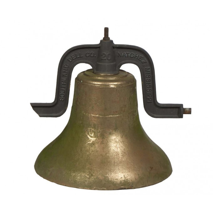 Appraisal: Large Brass and Iron Plantation Bell th c the yoke