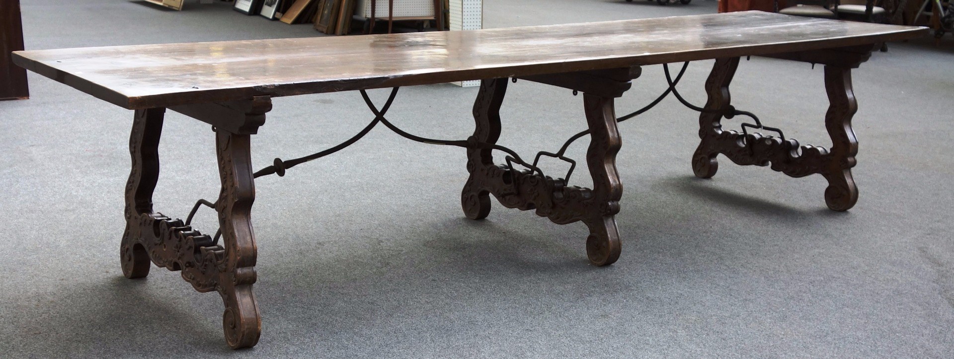 Appraisal: A late th century Spanish walnut refectory table the plank