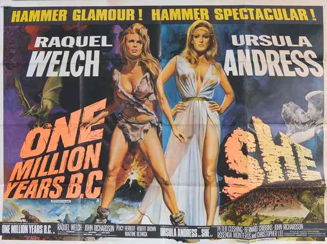 Appraisal: ONE MILLION YEARS B C SHE science fiction poster artwork