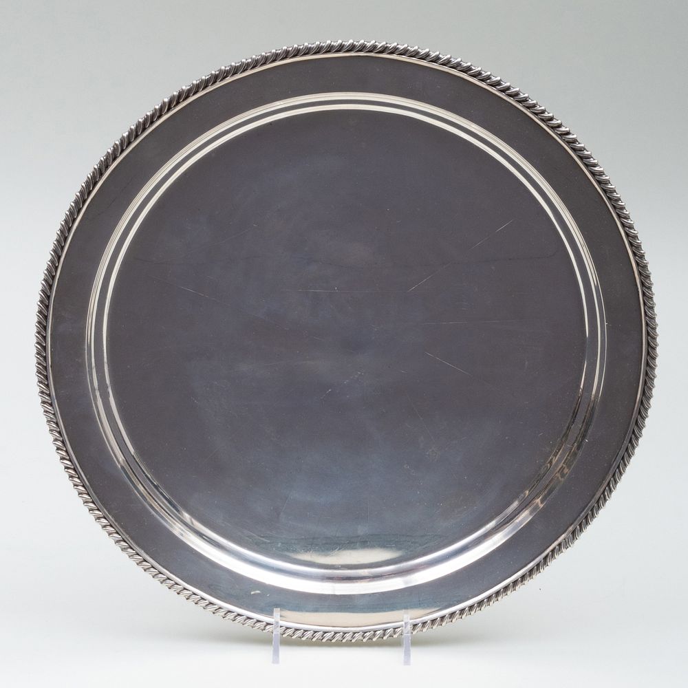 Appraisal: Shreve Co Silver Circular Tray Marked 'Sterling' in diam oz