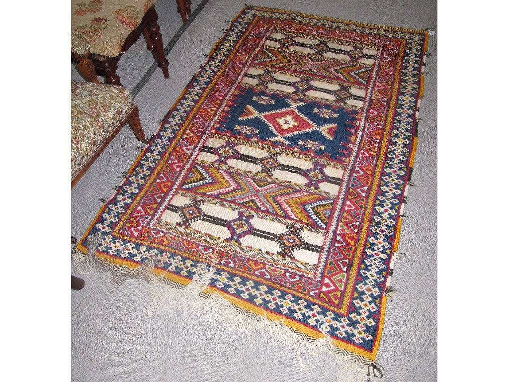 Appraisal: Moroccan hand woven wool rug